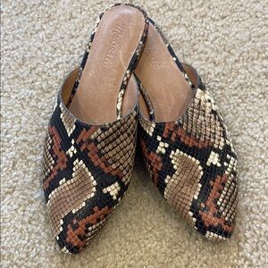 Madewell snake print mules size 8 1/2